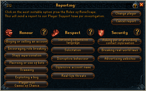 Players demonstrating proper etiquette while engaging in a trading activity in Runescape