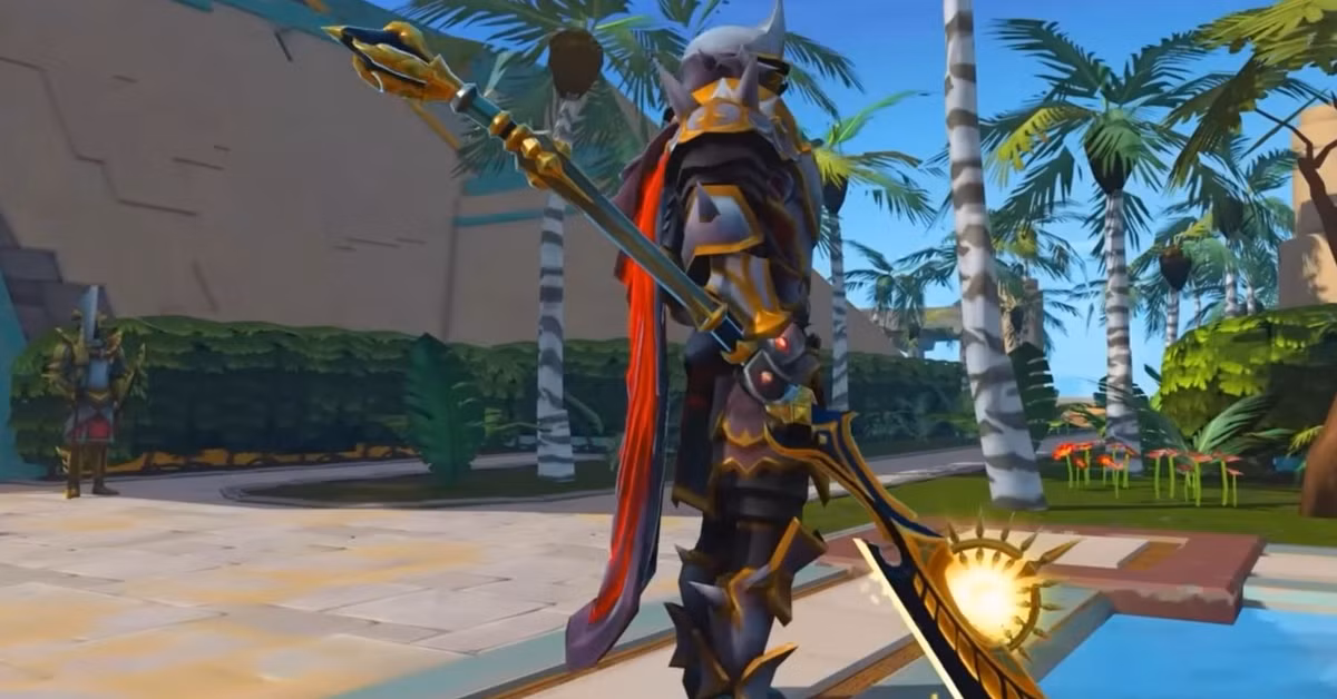 Players gathered at the Grand Exchange in Runescape discussing gambling activities